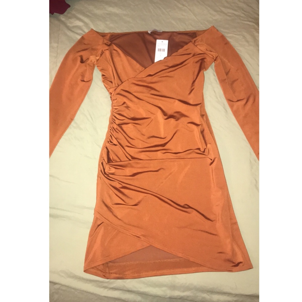 Mustard shoulder dress